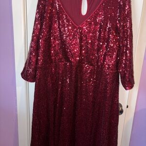Torrid Deep Red Sequin Dress
